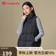 坦博爾羽絨服馬甲女立領(lǐng)寬松短款外搭羽絨背心外套TD336006 黑色 165 