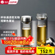 希諾（HEENOOR）玻璃杯男士雙層防燙抗菌泡茶杯辦公室家用保溫水杯定制中秋節(jié)禮物 純色杯蓋-410ml本色-N6569