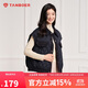 坦博爾（Tanboer）小香風(fēng)羽絨馬甲女短款百搭女士馬夾背心TD236052 黑色 165 