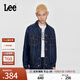 Lee商場(chǎng)同款101+舒適版深藍色Logo翻領(lǐng)男牛仔夾克外套 深藍色 S
