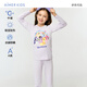 愛(ài)慕兒童小暖氣【中暖】保暖內衣套裝抗菌防螨小馬寶莉IP秋衣秋褲紫色140