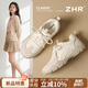 ZHR戶(hù)外運(yùn)動(dòng)鞋女復(fù)古風(fēng)登山徒步休閑女鞋軟底德訓(xùn)鞋女 QS52米色37