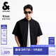 杰克·瓊斯（JACK&JONES）男裝潮百搭寬松休閑簡約純色字母刺繡翻領(lǐng)短袖襯衫男裝225204019 E40黑色 常規(guī) M