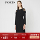 PORTS寶姿商場(chǎng)同款女裝秋季新品中長(zhǎng)款修身連衣裙LA9D086GFB011 黑色 XS (2)