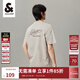 杰克·瓊斯（JACK&JONES）男裝短袖t恤男夏季新款潮流100%純棉休閑半袖T恤男士刺繡純色短袖 C02 倫霧灰 M 175