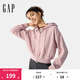 Gap女裝2025春季新款抽繩拉鏈連帽衛(wèi)衣純色寬松休閑短外套725754 粉色 L (170/88A)亞洲尺碼