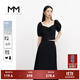 麥檬MM商場(chǎng)同款2023春夏新款冰絲黑色泡泡袖法式T恤女5E4320521 黑色上衣5E4320521 S