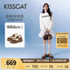 KISSCAT接吻貓女鞋趙昭儀/秦嵐同款8cm內(nèi)增高太妃糖厚底德訓(xùn)運動小白鞋 慕斯棕 37 (235mm)