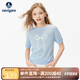 納維凱爾（Navigare）女童短袖針織衫夏季兒童T恤舒適親膚透氣蝴蝶結(jié)字母淺藍(lán)165