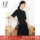 玖姿·安娜蔻西裝領(lǐng)連衣裙女裝夏款OL風(fēng)知性裙子通勤小黑裙 素黑 2XL
