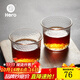 Hero 日式錘紋杯透明玻璃咖啡杯耐高溫茶杯防滑水杯手沖咖啡杯 90ml-日式錘紋杯-兩只裝