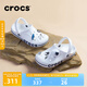 crocs卡駱馳洞洞鞋貝雅卡駱班輕便耐磨一腳蹬休閑鞋|205089 白/深藍(lán)-126 37 /38(230mm)