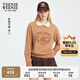 Teenie Weenie小熊女裝衛(wèi)衣2025年秋季新款氣質(zhì)學(xué)院風(fēng)翻領(lǐng)長(zhǎng)袖上衣 淺卡其色 S