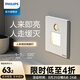 飛利浦（PHILIPS）86型智能人體感應(yīng)地腳燈嵌入式樓梯踏步感應(yīng)燈家用過道LED小夜燈 S20啞光白人體感應(yīng)地腳燈