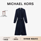 MICHAEL KORS邁克高仕 MK 女士收腰百褶襯衫連衣裙 含腰帶 深藍(lán)色 419 S
