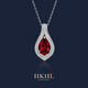 HKHL 【附證書(shū)】925銀紅寶石水滴項鏈女款輕奢小眾鎖骨鏈吊墜新年禮物 紅寶石水滴項鏈【證書(shū)+輕奢禮盒】
