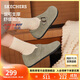 斯凱奇（SKECHERS）單鞋勃肯鞋女士2025新款秋季牛皮一腳蹬休閑鞋厚底豆豆鞋159018