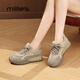 妙麗（Millies）真皮德訓鞋女加絨加厚保暖運動(dòng)鞋復古棉鞋女百搭休閑鞋 卡其色 41