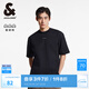杰克·瓊斯（JACK&JONES）25年衣服男裝純棉短袖t恤男士夏季潮流寬松純色簡約高端重磅半袖 E40黑色 XL