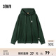 森馬（Semir）衛衣男冬季文藝刺繡時(shí)尚情侶加絨套頭上衣 深綠40753 170/88A/M