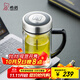 希諾（HEENOOR） 雙層玻璃杯男帶把過(guò)濾辦公室高檔泡茶杯手柄創(chuàng)意便攜玻璃水杯子 【經(jīng)典小樹款】禮盒裝-435ml