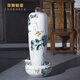 菲斯鉑亞流水噴泉加濕落地擺件新中式手繪陶瓷開(kāi)業(yè)禮品辦公室客廳水景裝飾 荷塘月色大號高115cm寬47cm