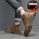 真皮短靴子男復古2025秋季中幫馬丁靴男款英倫風(fēng)加絨戶(hù)外工裝鞋潮 棕色（加絨保暖） 40