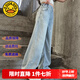 G.DUCKKIDS小黃鴨女童褲子春秋款2025新款中大童牛仔褲洋氣兒童直筒闊腿褲 淺藍色 170 尺碼15~16歲【160-170cm】