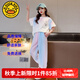 G.DUCKKIDS童裝女童夏裝套裝兒童衣服女大童夏季25新款短袖防蚊褲運(yùn)動(dòng)裝女孩 套裝 140 尺碼9~10歲【130-140cm】