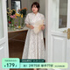 惟友大碼女裝連衣裙胖妹妹夏裝胖mm國風(fēng)蕾絲碎花裙 長(cháng)款 2XL 【尺碼偏大】 建議140-160斤