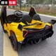 超大號(hào)蘭博基尼電動(dòng)童車兒童四輪4驅(qū)帶遙控跑車男女可坐人玩具車 黃【25000MA鋰電瓶】剪刀門+手機(jī)遙控+軟輪 四驅(qū)電力驅(qū)動(dòng)