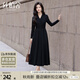 絲柏舍A字連衣裙2025秋裝新款女裝時(shí)尚收腰長(cháng)袖V領(lǐng)氣質(zhì)大擺裙