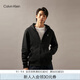 Calvin KleinJeans秋冬男士休閑簡(jiǎn)約ck印花寬松抓絨拉鏈開(kāi)衫連帽衛(wèi)衣J326897 BEH-太空黑 M
