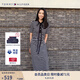 TOMMY HILFIGER【顯瘦百搭】夏季女休閑條紋收腰開叉POLO長裙連衣裙 黑白條紋0AY S