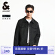 杰克·瓊斯（JACK&JONES）25年男裝外套男年春秋仿麂皮上衣翻領(lǐng)夾克男輕商務(wù)休閑外套高檔 E44黑砂色 M