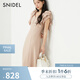 SNIDEL2025春夏新品氣質(zhì)V領(lǐng)無(wú)袖收腰蝴蝶結肩帶連衣裙SWFO251066 粉米色 M （1）