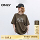 ONLY 2025春季舒適休閑風(fēng)圓領(lǐng)寬松中長(cháng)款短袖T恤女|125101156