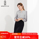 名師路假兩件連衣裙女春秋裝新款時(shí)尚優(yōu)雅商務(wù)ol通勤氣質(zhì)撞色長(cháng)袖女裙子 藍灰色50 2XL