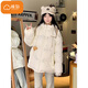 棉致可愛學(xué)院風(fēng)波點(diǎn)連帽棉服女秋冬季新款寬松棉衣外套面包羽棉襖絨服 鷹817熊杏色【高品質(zhì)】 M 105-120斤