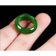 正品和田玉碧玉戒指和田玉指環(huán)扳指新坑菠菜綠指環(huán)男女款玉石尾戒 內徑15mm