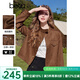 百圖betu女裝2025春季新款短外套休閑工裝夾克麂皮絨短外套女2501T40 駱駝色 L