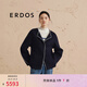 ERDOS 寬松廓形外套簡(jiǎn)約優(yōu)雅時(shí)尚羊絨雙面毛呢女毛呢短外套 水墨藍 165/84A/M