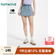 熱風(fēng)牛仔短褲2025年夏季新款女士簡約牛仔裙褲高腰顯瘦少女A字褲裙 06蘭色 28