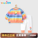 優(yōu)奇女童套裝春秋款女寶寶分體衣服褲子春秋季嬰兒衣服洋氣衛衣打底褲