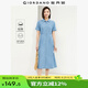 佐丹奴裙子女新款純棉牛仔連衣裙口袋收腰薄款牛仔襯衫裙05464319 66洗水藍(lán) M