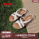 拔佳（Bata）羅馬涼鞋女夏新款羊皮鏤空時(shí)尚復(fù)古軟底羅馬涼鞋AYJ05BL4米白38