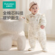 全棉時(shí)代（PurCotton）2025冬嬰兒紗布夾棉連體服 90/52 夢(mèng)境花影 夢(mèng)境花影 66cm