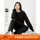 梵希蔓黑色休閑時(shí)尚圓領(lǐng)衛衣套裝女2025年春裝新款上衣顯瘦兩件套 M5832 黑色 S