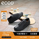 愛(ài)步（ECCO）板鞋男 軟底舒適輕盈牛皮系帶休閑鞋 柔酷537764 黑色41 HL