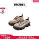 SugarSu25秋季新款復古游牧風(fēng)流蘇牛皮時(shí)尚厚底德比鞋單鞋女 層鹽白色 37